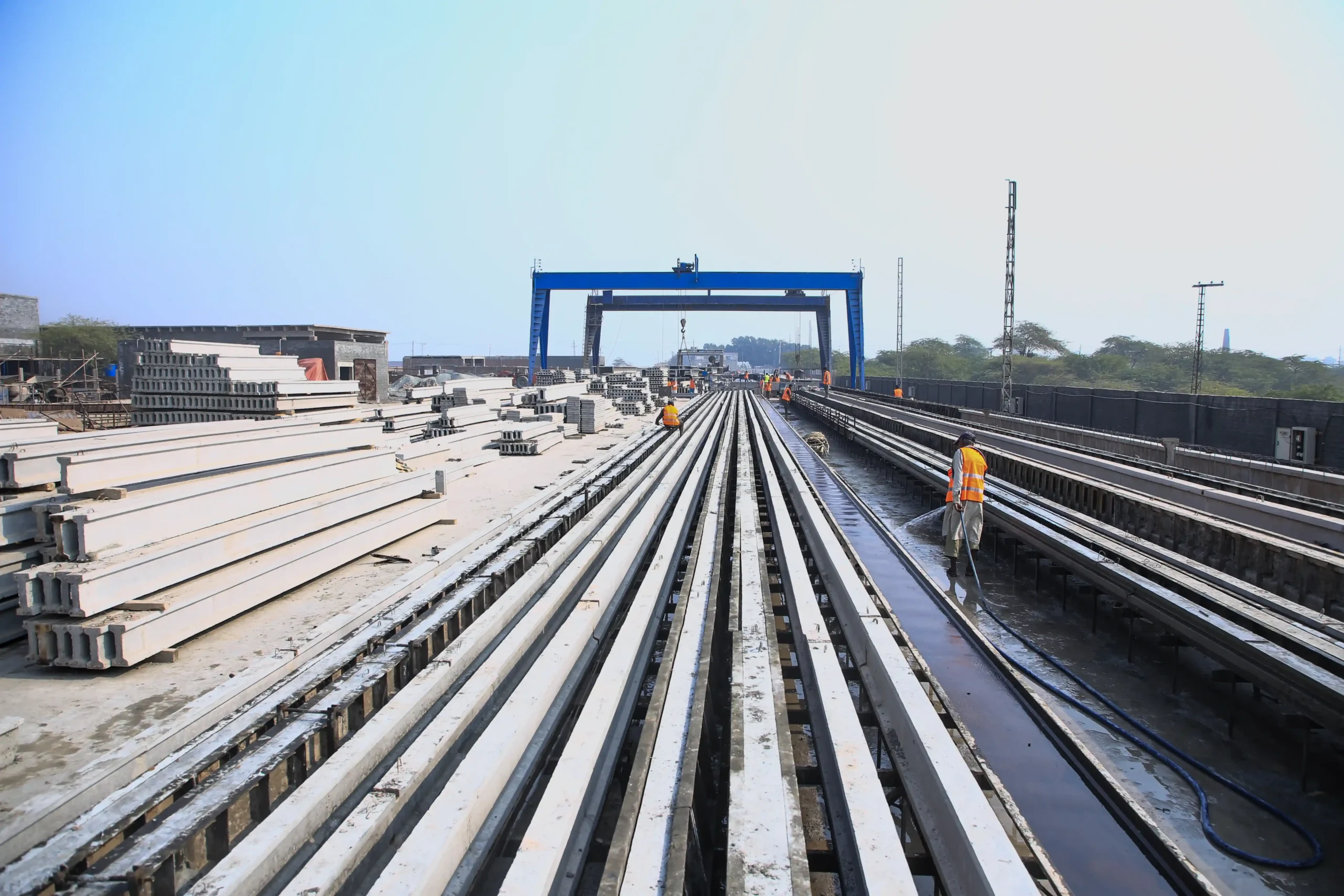 Precast concrete elements production facility